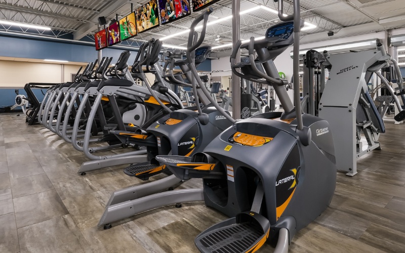 a row of state of the art cardio equipment at a furlong gym near me