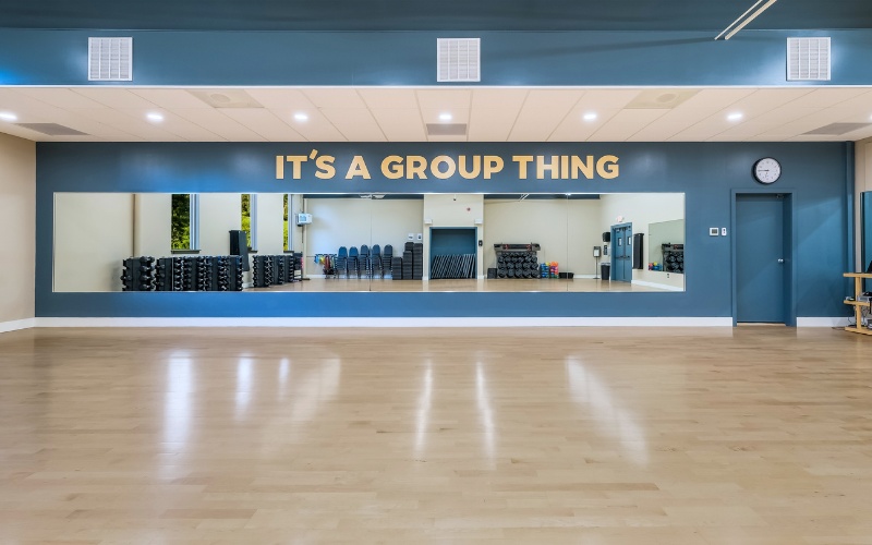 a group fitnessstudio for silver sneakers senior classes at a furlong cornerstone fitness gym