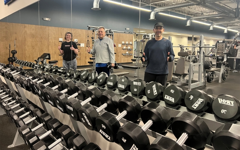 members enjoying free weights offered at new hope gym