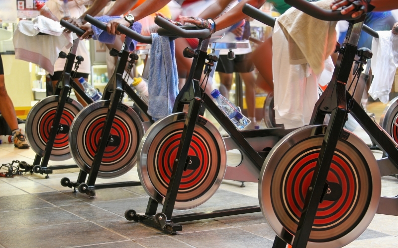members enjoying modern cycling classes at new hope fitness center