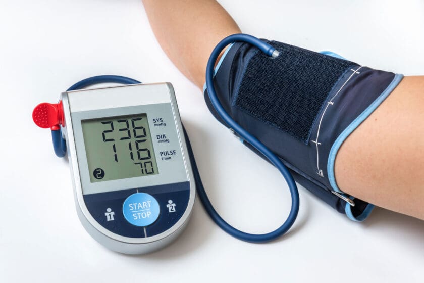 blood pressure cuff and machine