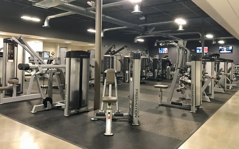a spacious weight room at a bucks county cornerstone health and fitness gym