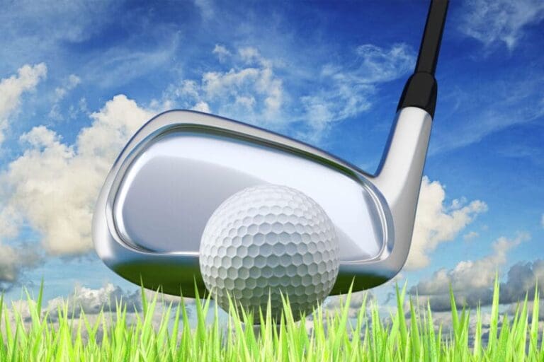 golf club hitting golf ball at on par team training at cornerstone health and wellness community program