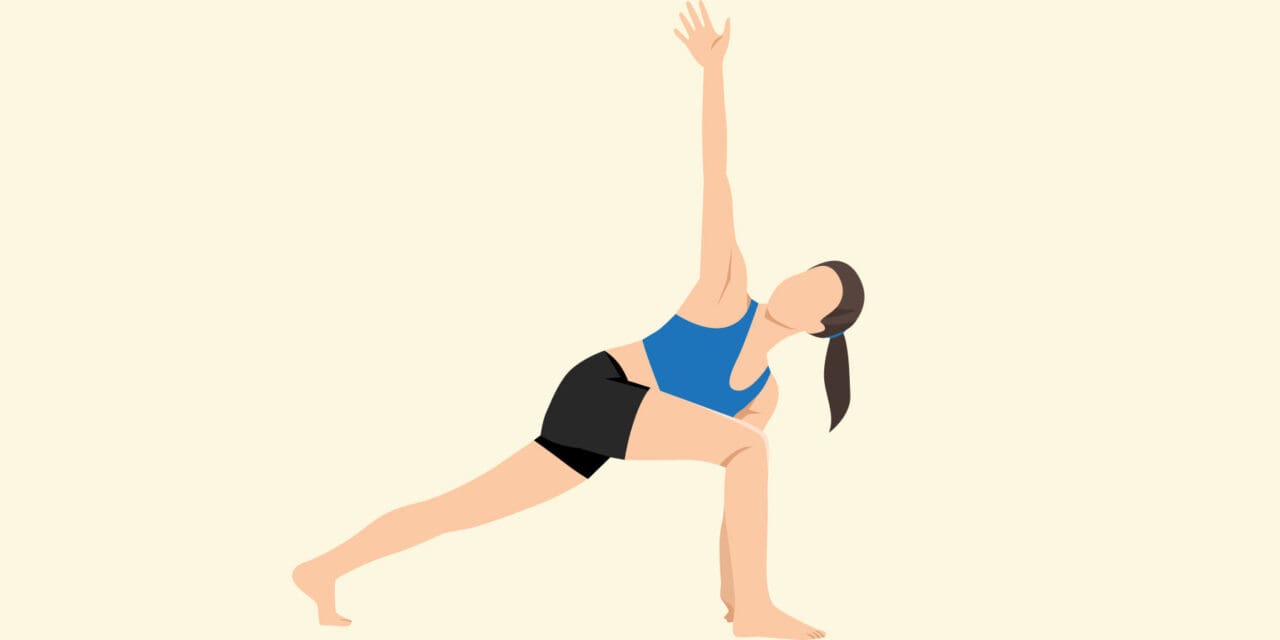 Woman doing a deep lunge with spinal rotation