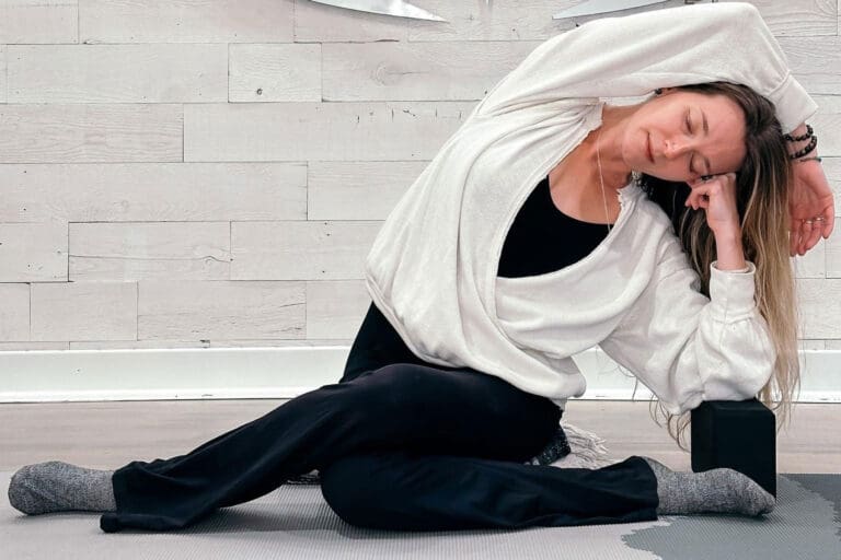 Image of instructor doing Yin Yoga.