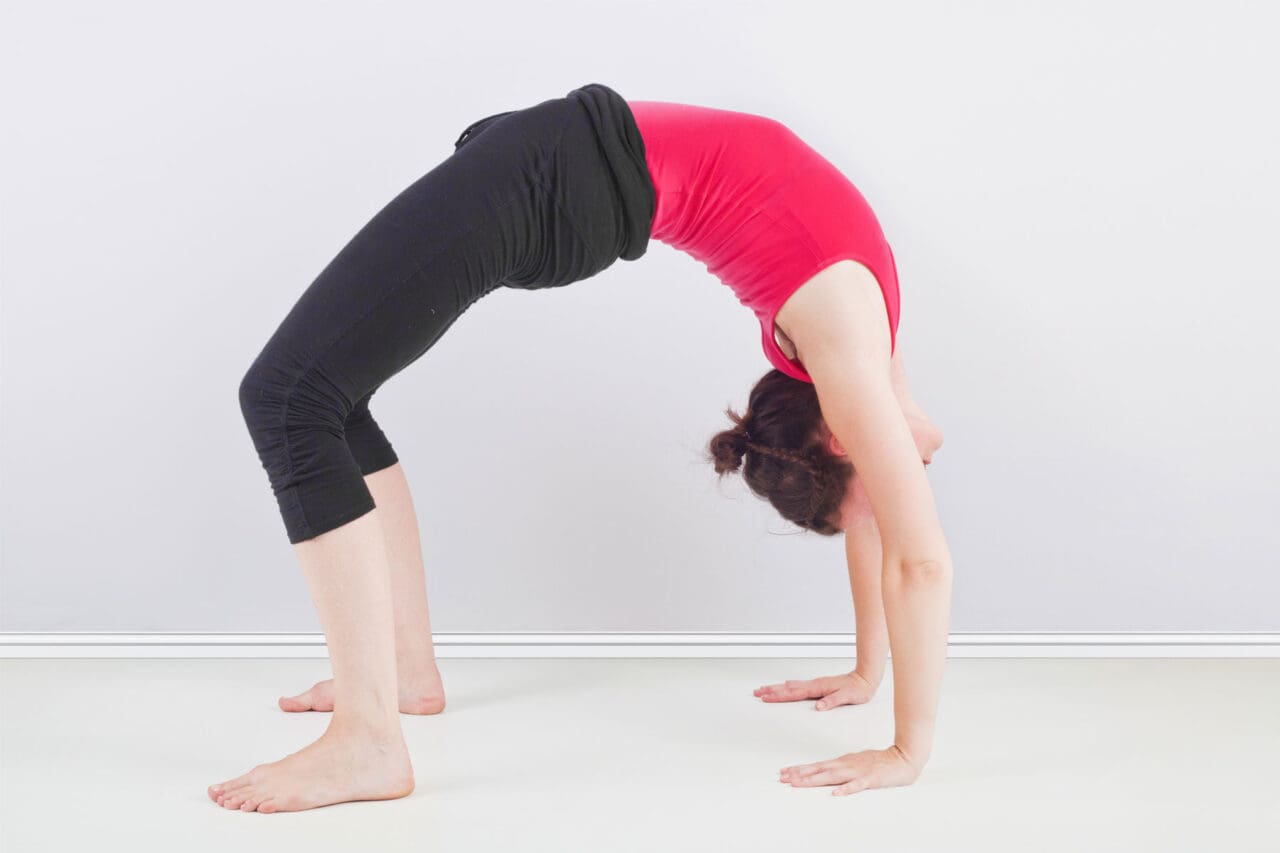 Woman doing a back bend